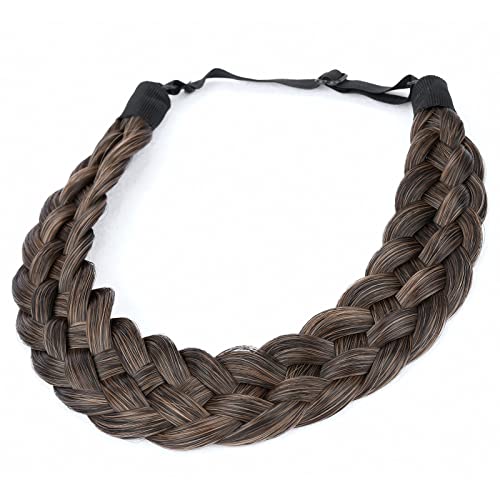 Gledola 5 Strands Synthetic Hair Braid Headband Hair Braided Headband for Women Girl (Dark Brown) - Image 3