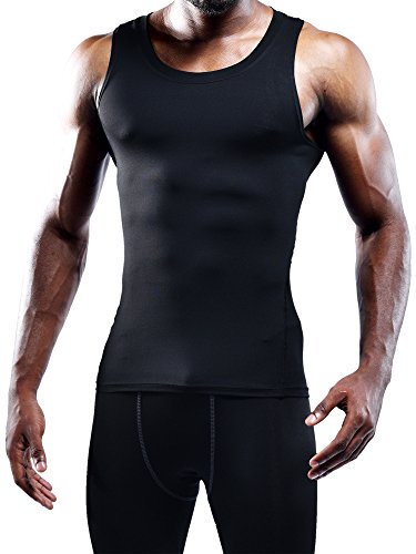 Image of NELEUS Men's 3 Pack Athletic Compression Under Base Layer Sport Tank Top
