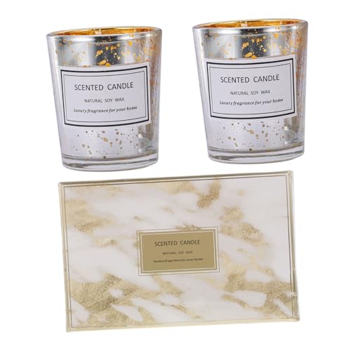 TOVINANNA 2 Piezas perfumada caja de candelabros de chimenea pequeñas velas encendida de mesa scented candles de diseño de escena aromática cera