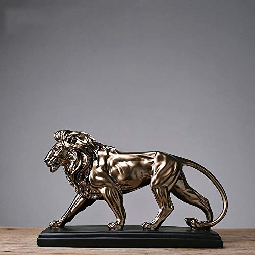 Lions en bronze imitation résine : artisanat classique haut de gamme pour intérieur