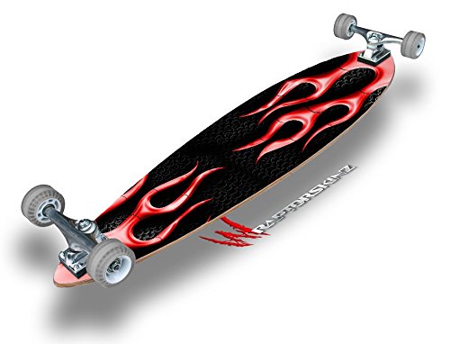 Metal Flames Red - Decal Style Vinyl Wrap Skin fits Longboard Skateboards up