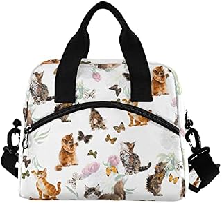 TropicalLife Cute Yellow Bees Lunch Bag for Women Girls Men Portable Insulated Lunch Box Tote Bag with Shoulder Straps for Work School Picnic