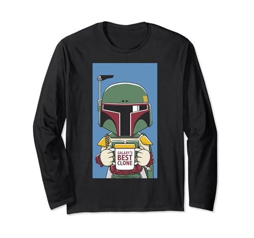 T-shirt Star Wars Boba Fett manches longues coupe confortable qui ne se déforme pas au lavage