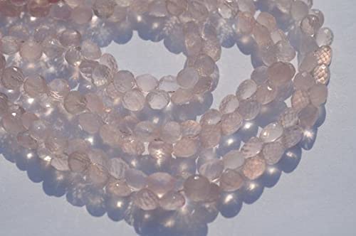 Quartz rose naturel perles oignons briolettes 7mm pour création de bijoux DIY