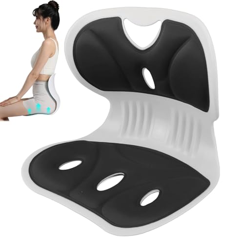 XOPOZON Haltungskorrekturstuhl Tragbarer Sitzhaltungskorrekturstuhl Ergonomische Stuhl zur Korrektur der Sitzhaltung korrigiert Haltung und lindert Rückenschmerzen Rücken und Lordosenstütze Sitzkissen