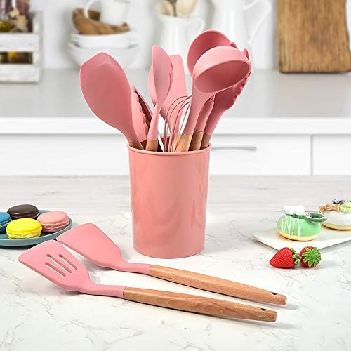 シリコンヘラ 11pcs木製ハンドルシリコンへらスプーンノンスティックパンキッチンツールセット調理 調理用具セット Color Pink Size 11pcs B0gt6wbx 4 623円