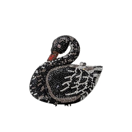 Bolsos de noche diamantes con forma de cisne brillante para bodas