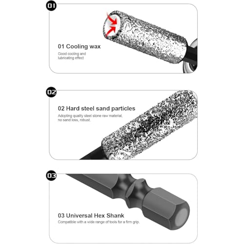 2-in-1 Hexagonal Shank Brazing Dry Drilling Specialized Hole Opener, Diamonds Cores Drill Bits, 6/8/10/12mm Diamond Hole Saw Kit, Hexagonal Shank Hole Opener Drill Bit for Tile, Metal 3 2-in-1 Hexagonal Shank Brazing Dry Drilling Specialized Hole Opener, Diamonds Cores Drill Bits, 6/8/10/12mm Diamond Hole Saw Kit, Hexagonal Shank Hole Opener Drill Bit for Tile, Metal - Image 3