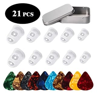 LANCHEN 21 pièces/Kit protège-Doigts de Guitare médiators en celluloïd avec boîte de Rangement pour Basse de Guitare… - Les Beatles, Paul McCartney, John Lennon, RIngo Starr, George Harrison LANCHEN 21 pièces/Kit protège-Doigts de Guitare médiators en celluloïd avec boîte de Rangement pour Basse de Guitare… – Image 3