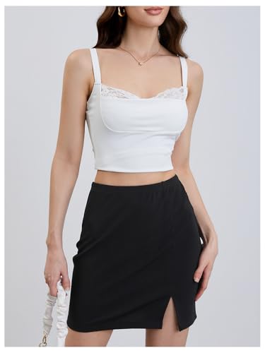 SOLY HUX Skirts for Women Split Hem High Waisted Bodycon Casual Mini Skirt4