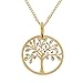 Collier avec pendentif arbre de vie en or 9 carats avec chaîne de 45,7 cm et boîte cadeau à bijoux.