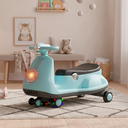 Image of Baybee Gliddo Baby Swing Car for Kids with LED Lights & Music | Twister Push Rideons with 360 Steering, Storage & Wide Seat | Wiggle Ride on Baby Car | Magic Cars for Kids 3+ Years Boys Girls (Blue)