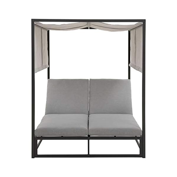Anzio Daybed Doppel-Gartenliege Anthrazit Grau
