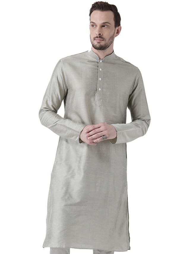 Kurta homme soie de coton uni solution élégante pour peau sensible 42