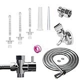 Shower Enema System Kit- Vaginal and Anal Cleaning Kit with 3 Enema Nozzle and 6.56 Foot Metal Hose, Enema Showerhead Colonic System Cleaner for Most Shower Systems