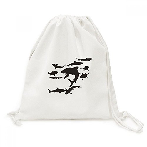 Sac cordon ocean requin bleu sac a dos en toile pour voyage