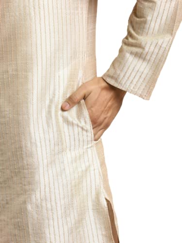 Image of SOJANYA Men's Jacquard Silk Long Kurta - Diwali Celebration Ethnic Wear for Men