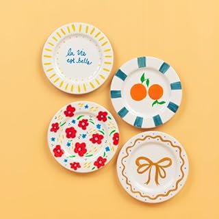 Tulip Painted by Me Ceramic Painting Kit – 4 Paintable Plates, 16 Food Safe Colors & 4 Brushes, Dishwasher Safe, Paint Your Own Ceramics at Home