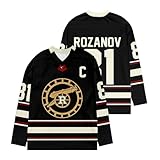 HYYGOCCTV Heated Rivalry Hockey Jersey Shane Hollander & Ilya Rozanov Jersey Men/Women Unisex Long Sleeve Shirts for Fans Heated Rivalry Shirt for Men Rozanov Jersey Sweatshirt for Women Black M