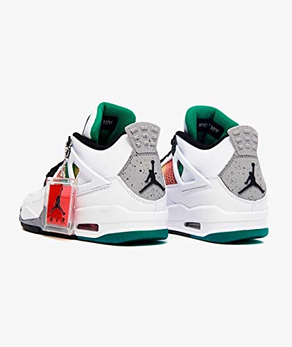 Nike Jordan Women's Air Retro 4"Rasta White/Black-University Red (AQ9129 100) - 6.5