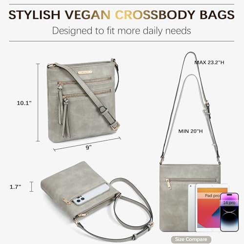 Image of BOSTANTEN Crossbody Purses for Women Medium Shoulder Bag Quilted Handbags with Zipper Pocket
