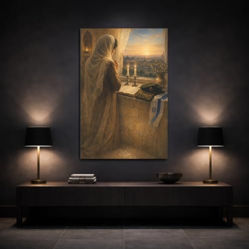 Toile Shabbat Blessing 80x120cm grand format sur châssis de 3cm - 2