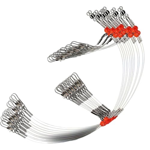 6-Pack de Líderes de Pesca con Mosquetones y Perlas, 90 lb miniatura 4