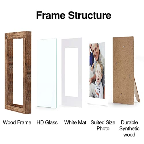 Vecelo 6X8 Picture Frames Set Of 4,8X6 Photo Frames,High Definition Non-Fragile Acrylic Glass Covers With Solid Wood Base For Table Top Display And Wall Collage,Wood Brown #TOP3