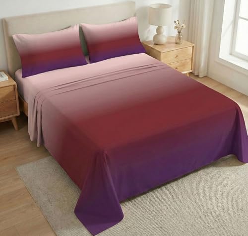 Image of HOMEKART Satin Bedsheet King Size for Double Bed |300 TC Ultra Soft,Silky Smooth Satin Silk Bed Sheet with 2 Pillow Covers |Luxury Bedsheets for Romantic /Date Night (108x108 Inche,((Rose Wine)