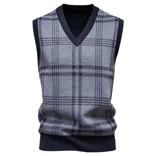Sweater Vest for Men Regular Fit V Neck Sleeveless Knitted Pullovers Sweaters Stripe Color Block Patchwork Tanks2