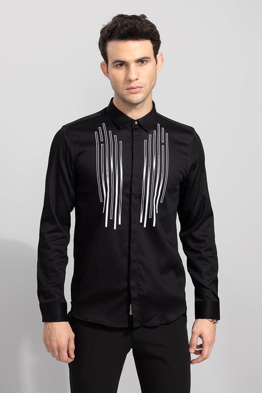 Image of SNITCH Men Cotton Regular Box Stripe Shirt