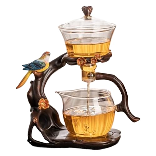 Set di tè semi -automatico, teiera magnetica in vetro di vetro borosilicato alto con infuser, 300 ml+460 ml di teiera magica, 7.8x4.9x10.4 Kung Fu Set da tè per Home Office