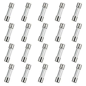 HUAREW T5AL250V 20 Pcs 5x20mm slow blow glass fuse 5A 250V 0.2 x 0.78 inch time delay fuse