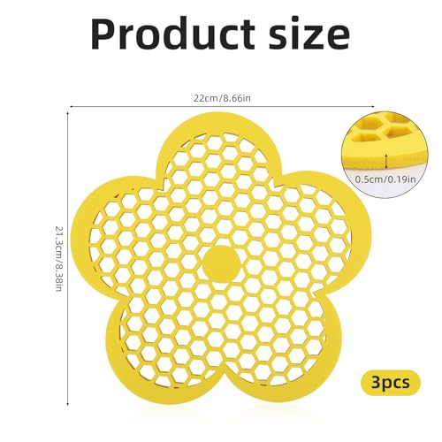 lasuroa 3 Stück Schwimmende Bieneninsel, 22cm Blumenförmig Bienentränke Sicherer Bestäuber Schmetterlingstränke zum Füttern Baden Garten Außenbereich