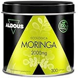 Moringa Capsulas Pura 2000mg - 300 Cápsulas - Superalimento Antioxidante Natural - Energía y Bienestar Diario - Moringa Natural con Certificado Ecológico - Sin Estearato de Magnesio - Aldous