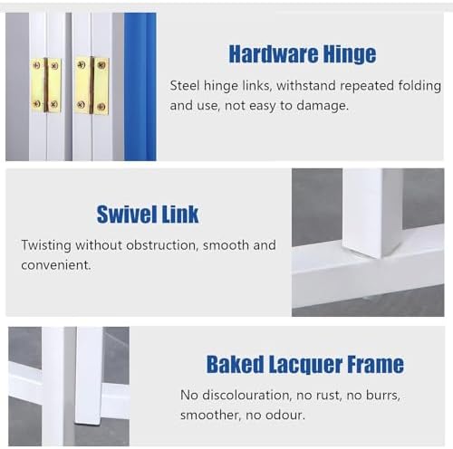 4-Panel Folding Room Divider - Freestanding Stainless Steel Privacy Screen for Emergency Rooms, Spas, Classrooms - Versatile Partition Solution for Enhanced Privacy