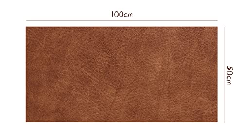 Chemin de table en cuir marron style rétro et set de table léger - 2