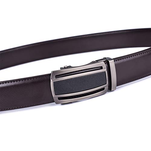 Image of Beltox Men Leather Belt w Slide Ratchet Interchangeable Buckle
