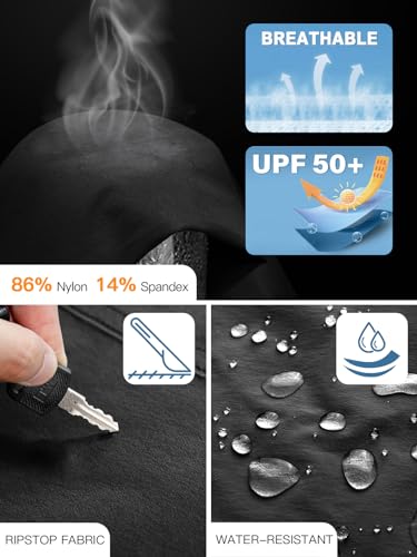 FREE SOLDIER Men's Outdoor Cargo Hiking Pants with Belt Lightweight Waterproof Quick Dry Tactical Pants Nylon Spandex - Image 4