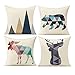 All Smiles Modern Bear Mountains Geometric Animals Throw Pillow Covers Retro Home Decor 18"X18" Set of 4 Nordic Decorative ...
