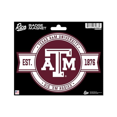 Rico Industries NCAA Texas A&M Aggies Standard Badge Magnet - for Car, Fridge