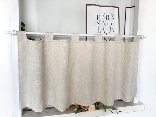 Cortina de cortina opaca corta de tela simple para decoración de cocina 120x45 cm 3