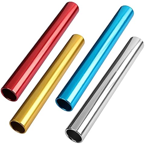 MissZM Leichtathletik-Relais-Stöcke aus Aluminium, für Renn-Team, korrosionsbeständig, hohe Festigkeit, glatte Oberfläche, geeignet für Outdoor-Sportarten, Praxis-Athleten (4 sortiert) Cover