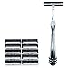 All Metal Trac 2 (Trac II) Compatible Razor and 10 Taconic Shave Twin Blade Cartridges