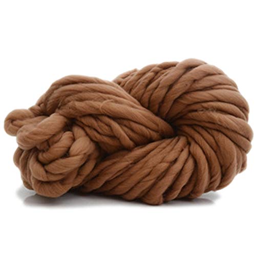 Giant Yarn Super Soft Chunky Yarn Bulky Crochet Thick Yarn for Hand Knitting Blanket 250g Per Piece (Color : Dark Camel)
