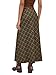 CIDER Women's Plaid Maxi Skirt A-Line Pleated Fall Fashion Gingham Skirts Going Out Cute Trendy Casual Vintage Outfit Brown