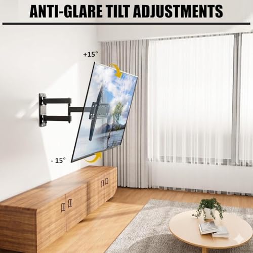 Image of Caprigo Full Motion TV Wall Mount Bracket for 26 to 50 Inch LED /HD /Smart TV's, Universal Heavy Duty TV Stand for Wall with Swivel Rotation & Tilt Adjustments (M472)