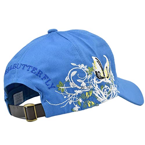 Trucker Hats California H Womens Hat Trendy Creativity Flowers Butterfly Sequins Embroidered Baseball Cap Blue #TOP2