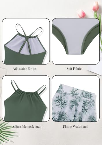 Image of Girls One Piece Swimsuits with Mesh Skirt Tanikini Bathing Suit Swimwear 6-14Y
