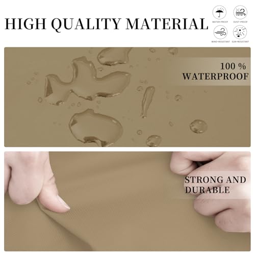 Image of Easy-Going Patio L-Shaped Sectional Sofa Cover, 85 inchX110 inch Waterproof Heavy Duty Outdoor Garden Furniture Cover (Left Facing, Camel)